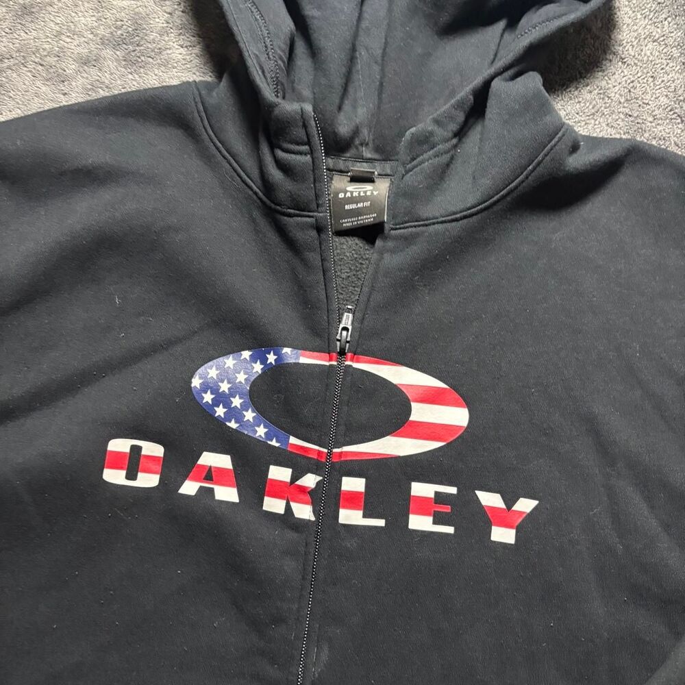 Oakley Bark FZ Hoodie 2.0 Men’s XXL Black American Flag Logo